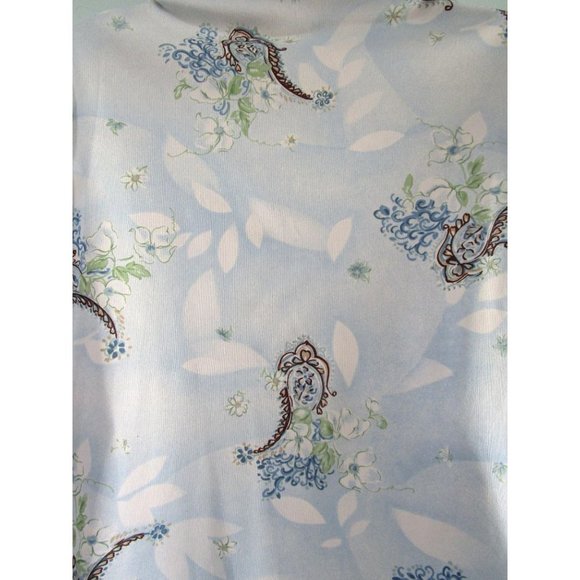 Powder Blue Paisley Print Polyester Lancer California Disco Shirt Mens Lg  EUC - Picture 6 of 16